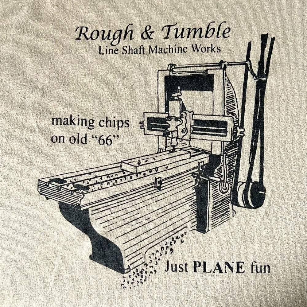 ROUGH & TUMBLE T-Shirt JUST PLANE FUN Carpenter Humor Gilman Size Medium